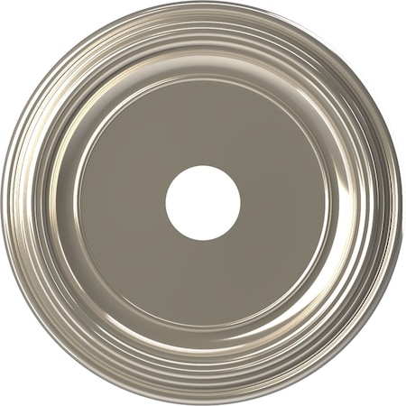 Ekena Millwork Traditional PVC Medallion (Canopies up to 11 1/2"), 19"OD x 3 1/2"ID x 1 1/2"P, Bright Coat Chrome CMP19TRBCR